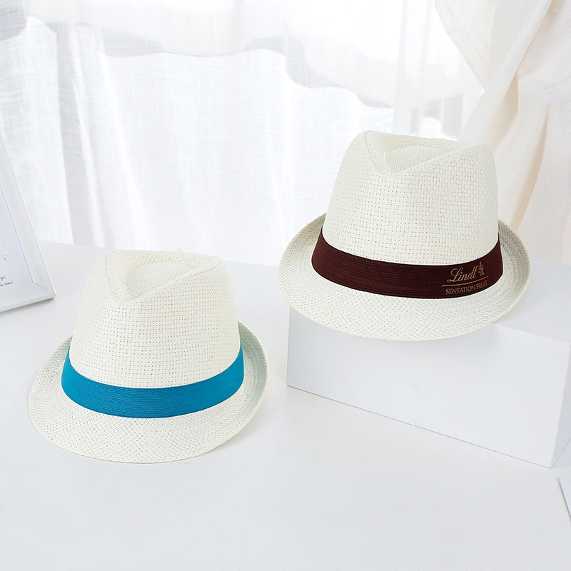 Golden Logo Trilby Sun Topi Jerami untuk Promosi