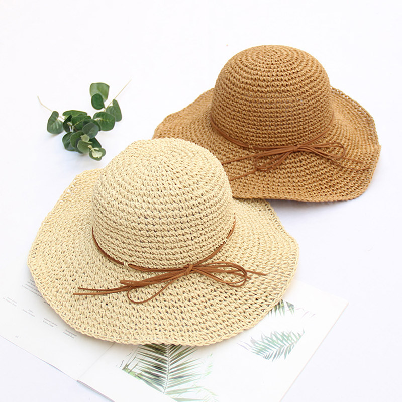 Crochet Rajutan Floppy Sun Hat Outdoor untuk Wanita