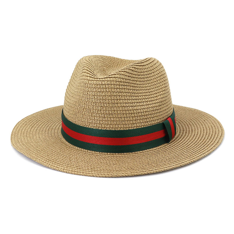 Hiasan Pita Warna Solid Topi Jerami Panama China